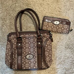 Fossil handbag matching wallet